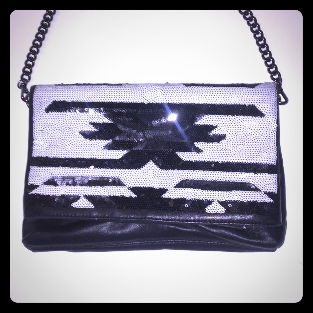 DKNY sequined leather handbag or evening bag